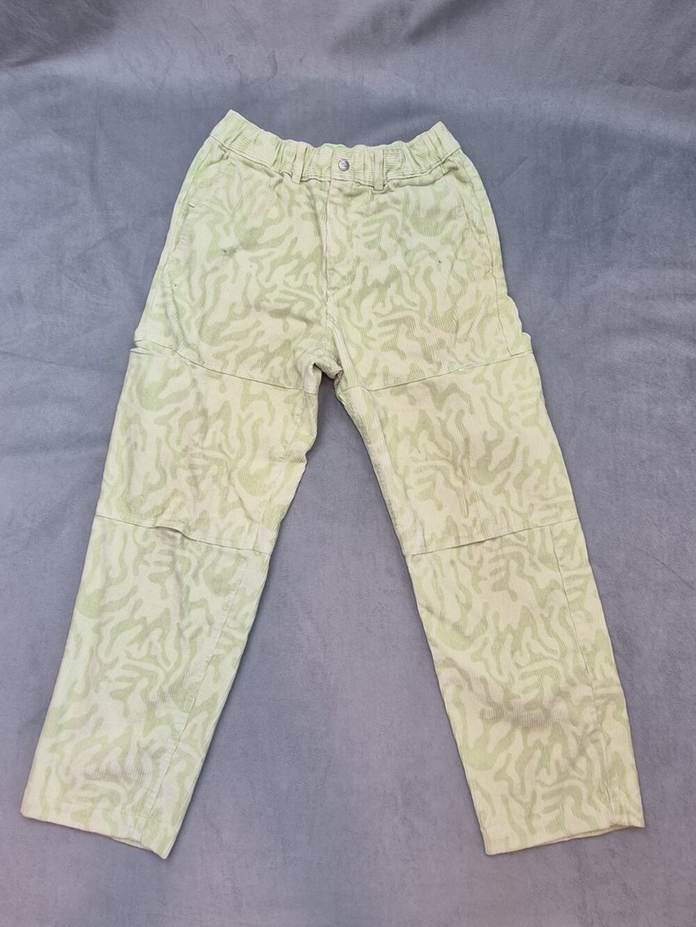 Cash By Cash App Skater Light Green Corduroy Cargo Patterned Pants Size 32x28